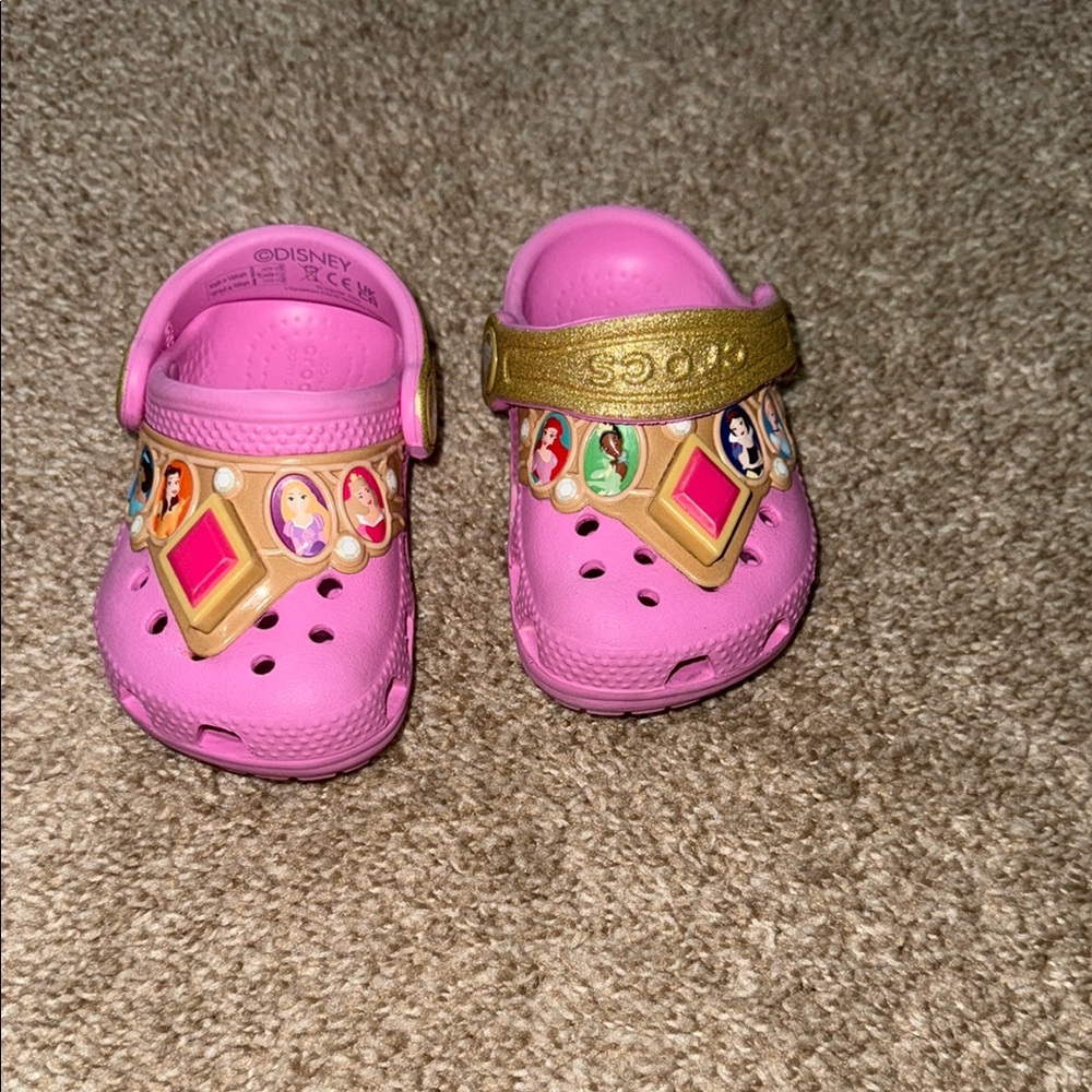 Disney Princess Light-Up Pink CROCS with Gold Strap